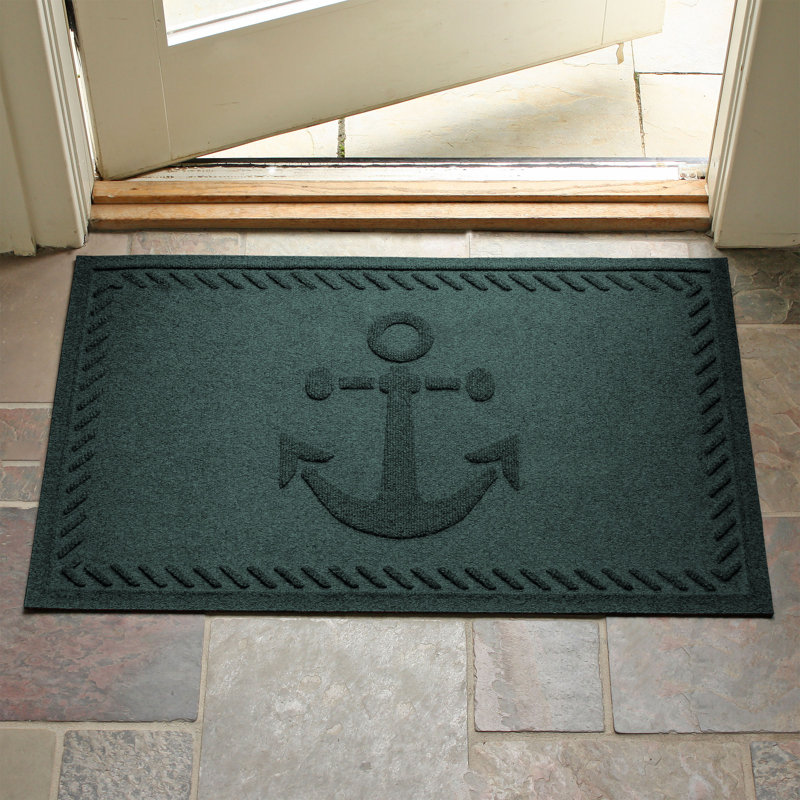 WaterHog Ship's Anchor 23 in. x 35 in. Indoor Outdoor Door Mat, Evergreen