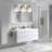 Vanity Light (3-Light), (3000K/3500K/4500K/5000K/6000K, Dimmable), Eye Protection LED Bathroom Light Fixture, Modern Wall Light Over Mirror With Clear Glass Shade-5944681