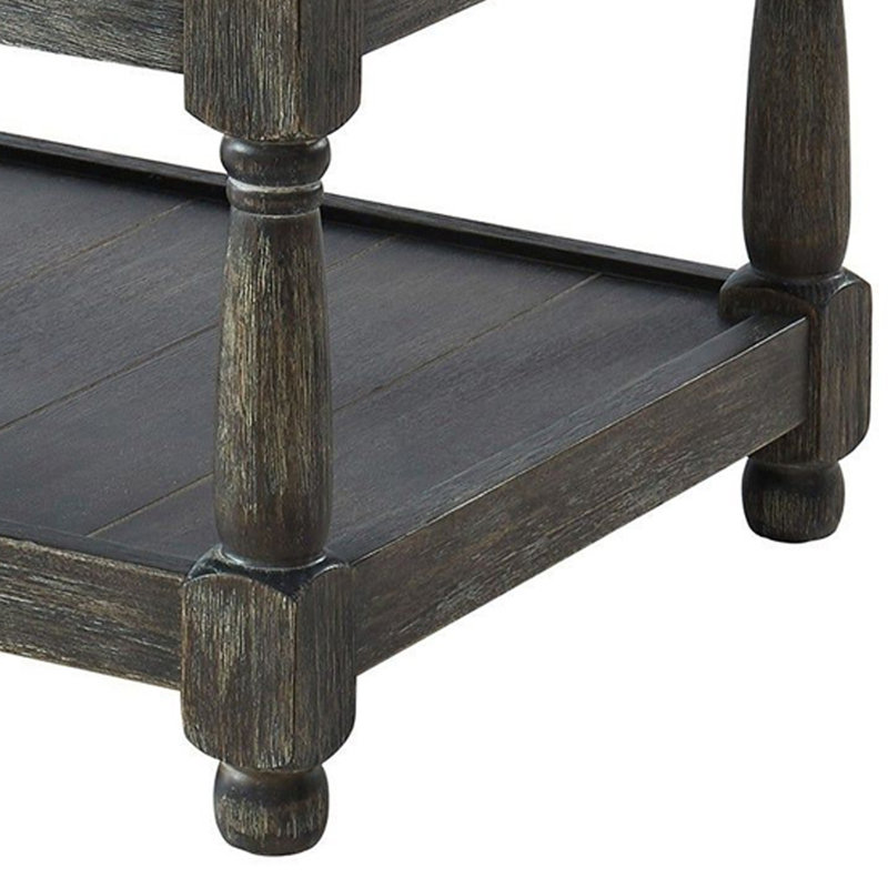 Banc de rangement rembourré avec tablettes Hetzel, gris, 18.8" H x 48" W x 15.75"D