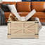Table basse rectangulaire en rotin PE avec rangement double à plateau relevable et breloque bohème
