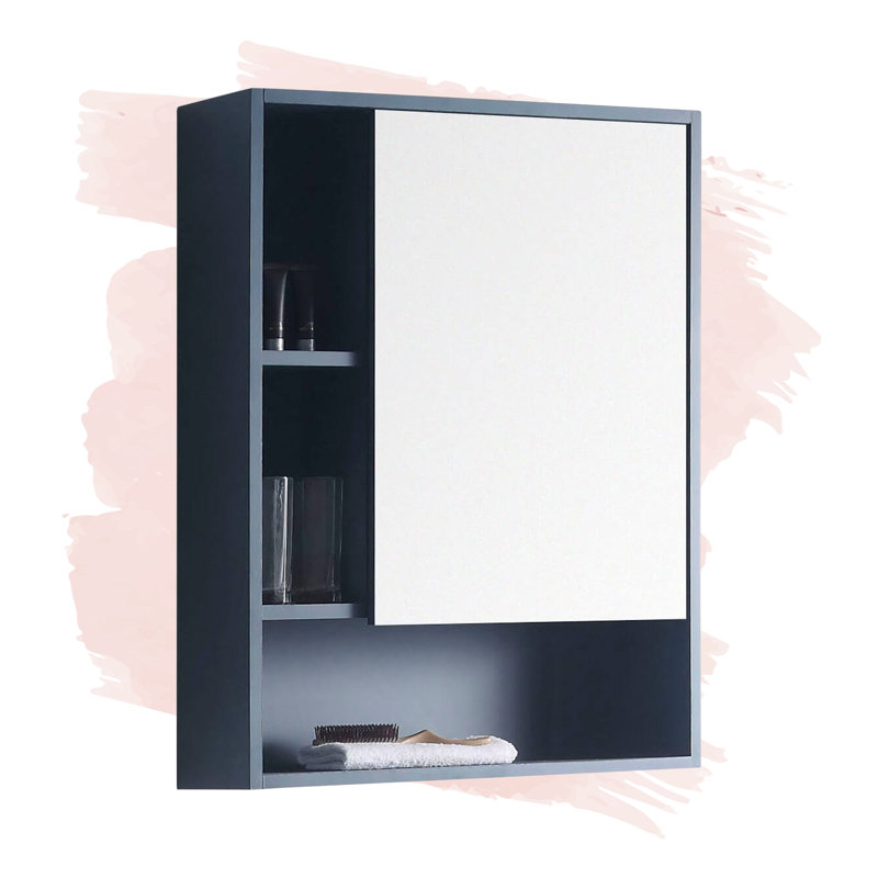 Armoire à pharmacie à montage en surface avec 4 tablettes Jensen, Droite, Bleu