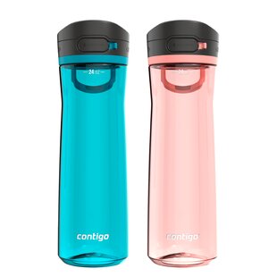 3 Pack Contigo 24oz Water Bottle with Straw - Spill Leak Proof Camping  Hiking