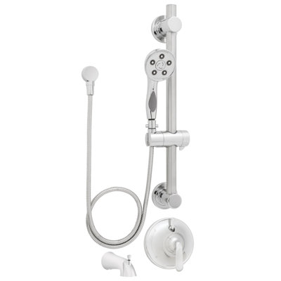Caspian Diverter Tub and Shower Faucet with Rough-in Valve, Trim and Diverter