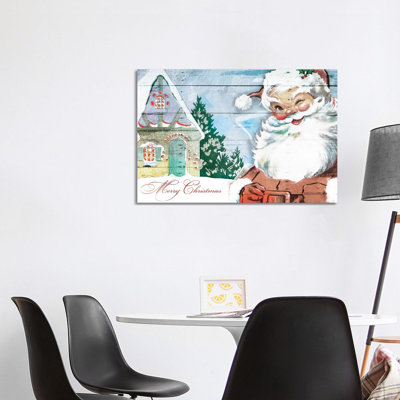 Winking Santa by Milli Villa - Wrapped Canvas Gallery-Wrapped Canvas Giclée