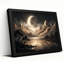 Art mural sur toile noir encadré pour le salon, la chambre à coucher, le bureau ou le vestibule - Décoration murale décorative avec montagnes au clair de lune-130610224-130610227