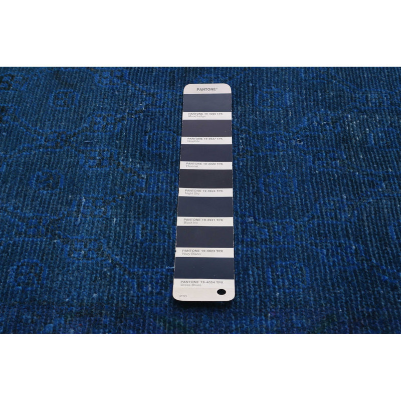 Tapis unique en laine 3 pi 8 po x 6 pi 11 po bleu Piana