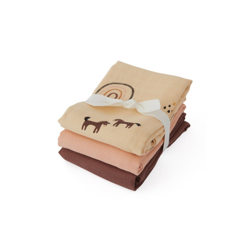 Muslin 3 Piece 100% Cotton Baby Blanket Set