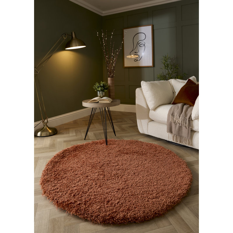 Benonia Solid Colour Hand Tufted Area Rug, Round 133cm