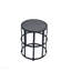 Table d'appoint en céramique avec structure en fer thermolaqué - Décoration de patio légère et résistante aux intempéries