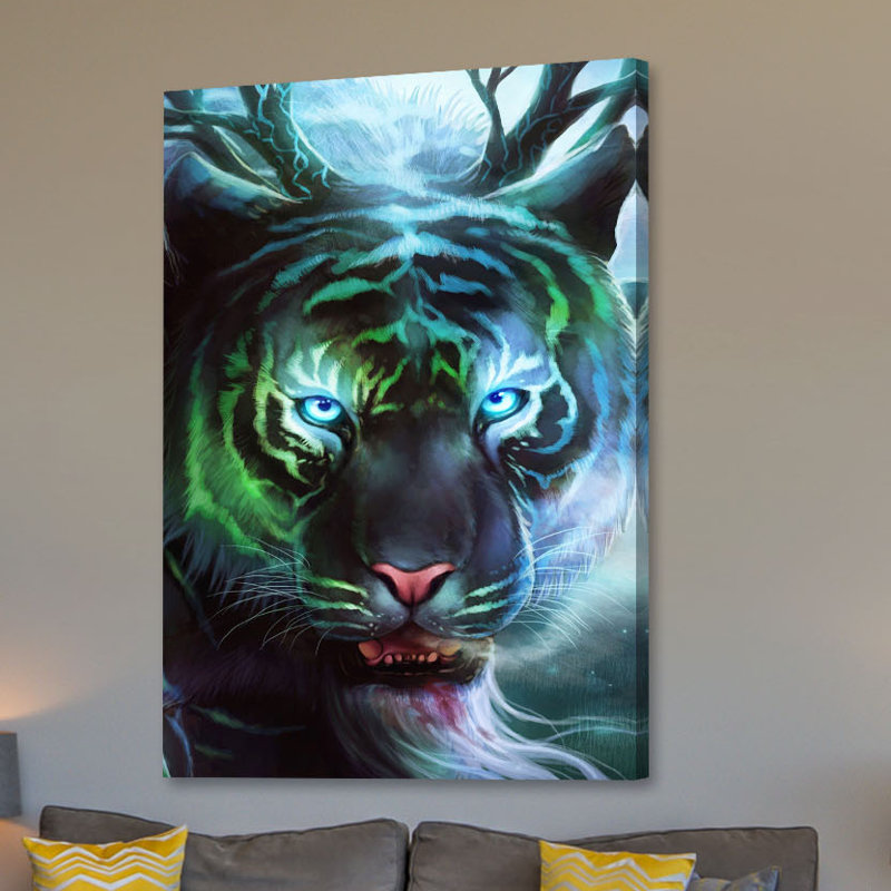 Godly Tigers 2 by Jonas Jödicke - Wrapped Canvas Print, 46 cm H x 30 cm W
