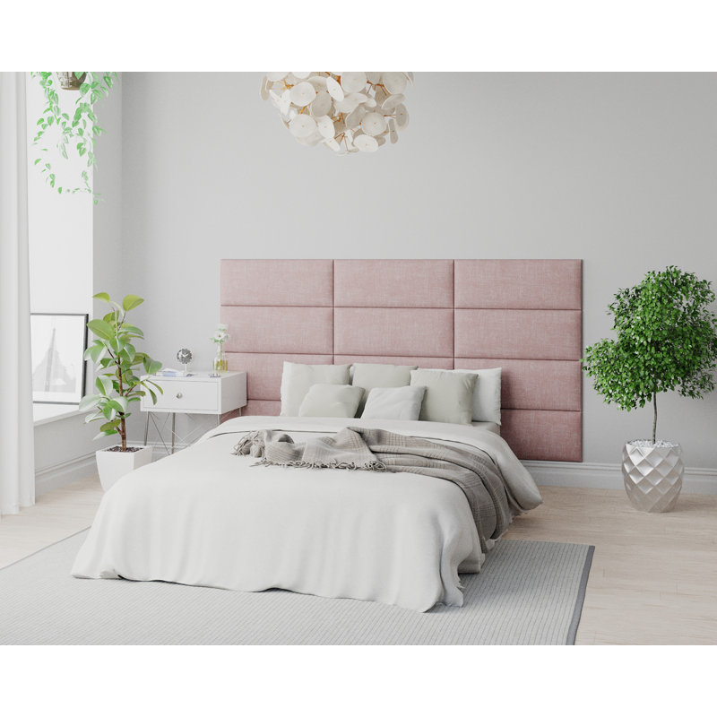 Kavontae 30 cm x 75 cm Peel and Stick Upholstered Wall Paneling in Tea Rose
