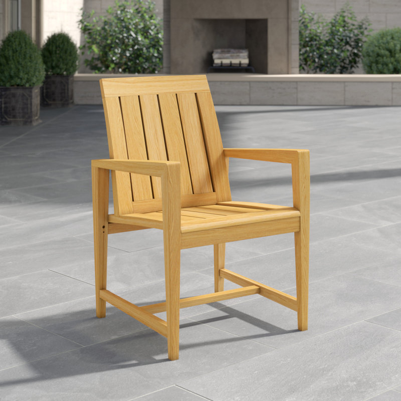Amalfi Outdoor Teak Dining Armchair, Fog