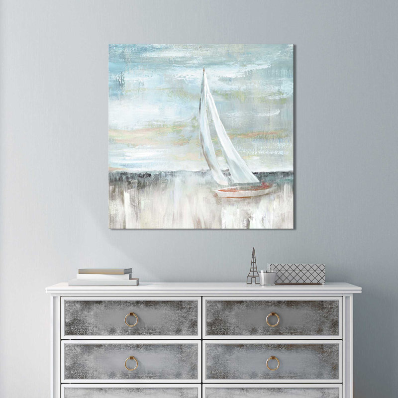 «Soft Sail II», reproduction de peinture acrylique, H 18 po x l 18 po x P 1 po, Toile tendue