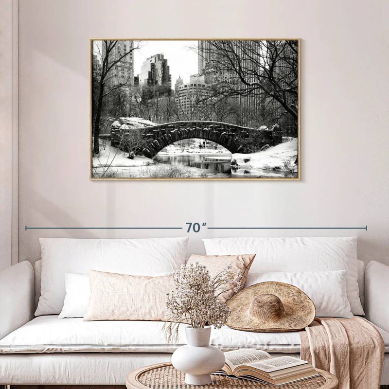 Central Park BW, Cadre flottant en bois naturel, 43 po x 29 po