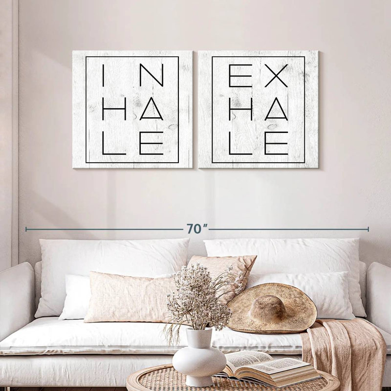 Reproduction d'art sur toile Zen Inhale Exhale, H 24 po x l 50 po x P 1,25 po