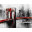 Abstrait et pont rouge de Brooklyn, reproduction sur toile