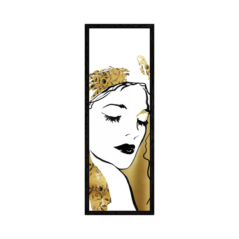Fashion Girl I 1 Piece Panoramic Wall Art on Canvas, 121.92 cm H x 40.64 cm W, Black Framed