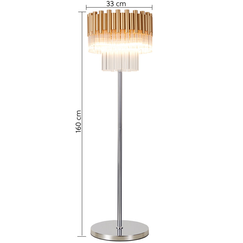 Abrahms 160cm Polished Chrome Traditional Floor Lamp