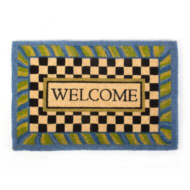 MacKenzie-Childs  Welcome Awning Stripe Double Door Entrance Mat