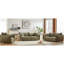 7 meubles de salon, 3 + 1, tissu en lin, structure en bois avec 5 coussins modernes, structure, coussins, possibilité de places assises spacieuses, assemblage facile