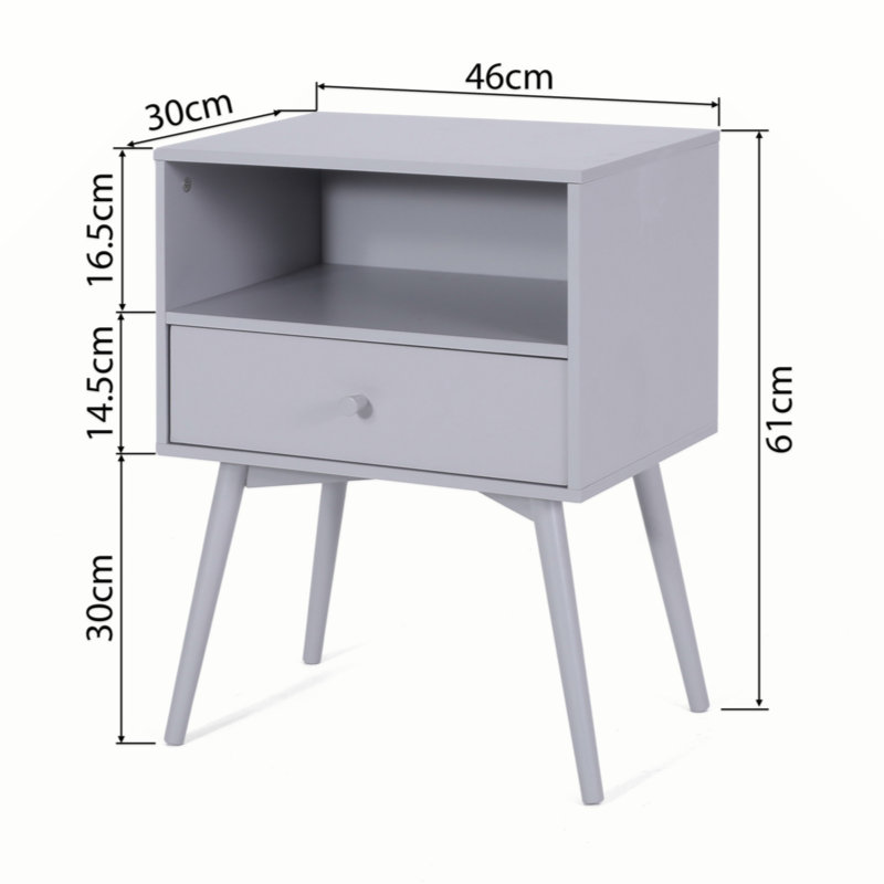 Mcginn End Table with Storage, Dark Grey