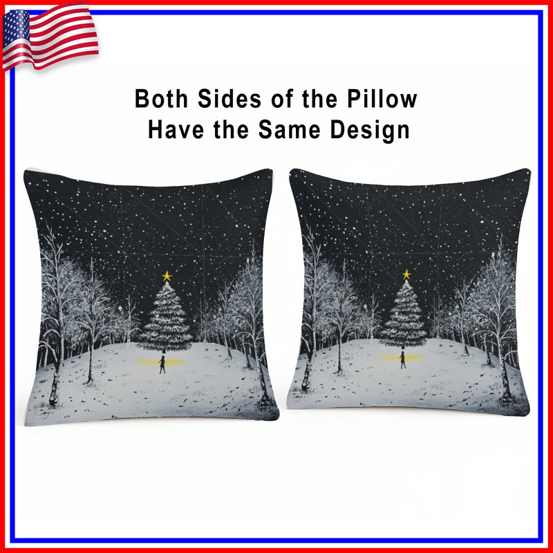 Coussin de Noël, coussins double face des Fêtes, 14 X 14 pouces