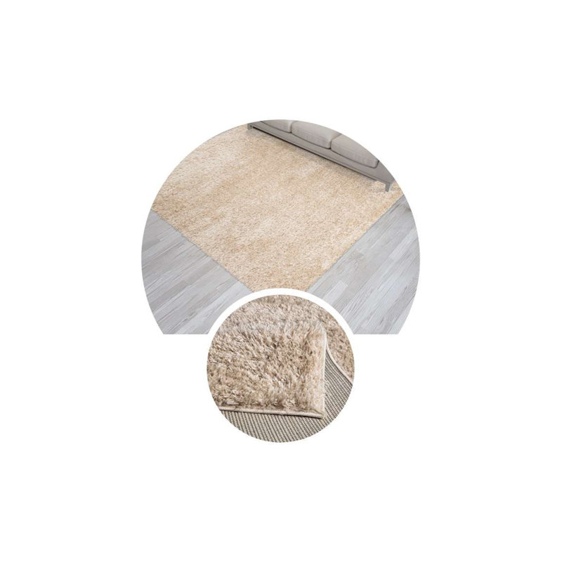 Ahungwa Solid Colour Shag Area Rug, Rectangle 50 x 80cm