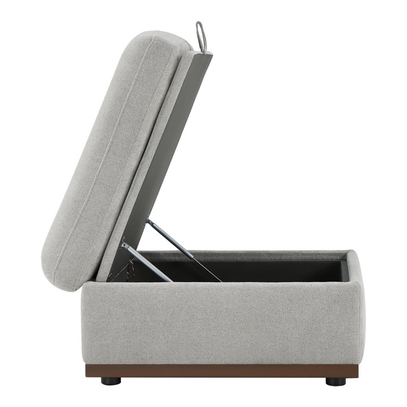 Sayette Upholstered Storage Ottoman, Dove Grey