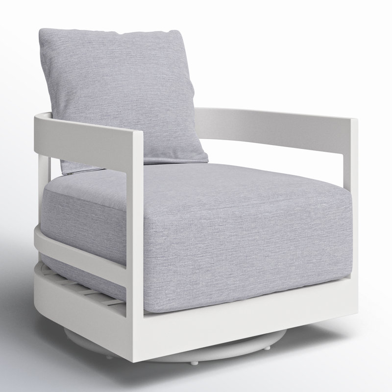 South Beach Gray Swivel Lounge Chair with Sunbrella Cushions