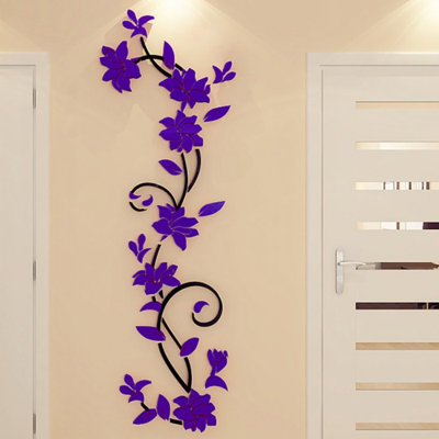 Décoration murale 3D Rose Vine, convient aux salons, aux chambres à coucher, aux canapés et aux arrière-plans de télévision, présente une texture en relief, une conception auto-adhésive, un matériau résistant à l'eau, idéal pour la décoration