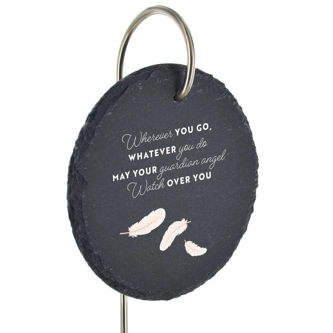 Braidyn Waterproof Slate Circle Grave Marker People Memorial Plaque