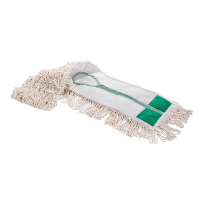 Moptimistic Commercial Dust Mop & Floor Sweeper | 36" White Natural Yarn | Pack Of 3 | Cotton Washable Dust Mop Head | Industrial Dry Mop For Floor Cleaning & Janitorial Supplies