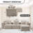 110''W Corduroy Modern  Compressed Block Couch With Plush Cushions-196988949