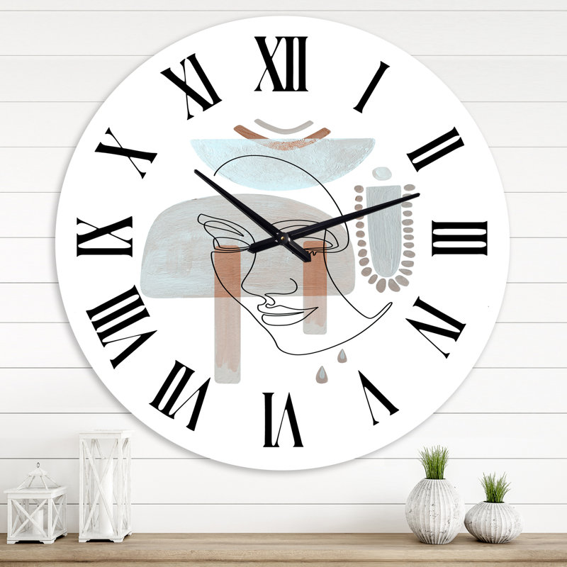 Oversized Minimal Compositions of Abstract Faces V Wall Clock, Oversized
