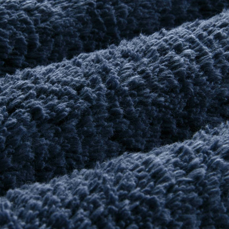 1 PCS 17X24" 100% Cotton Tufted 3000 GSM Reversible Bath Rug, Rectangle 1'5" x 2', Navy