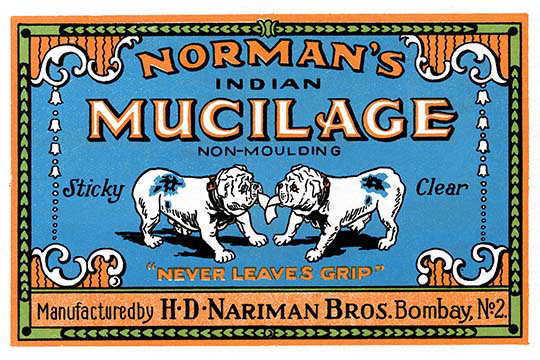 « normans indien mucilage », affiche rétro, H 28 po x l 42 po x P 1,5 po