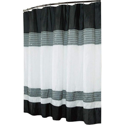 Rideau de douche simple Schodack + crochets