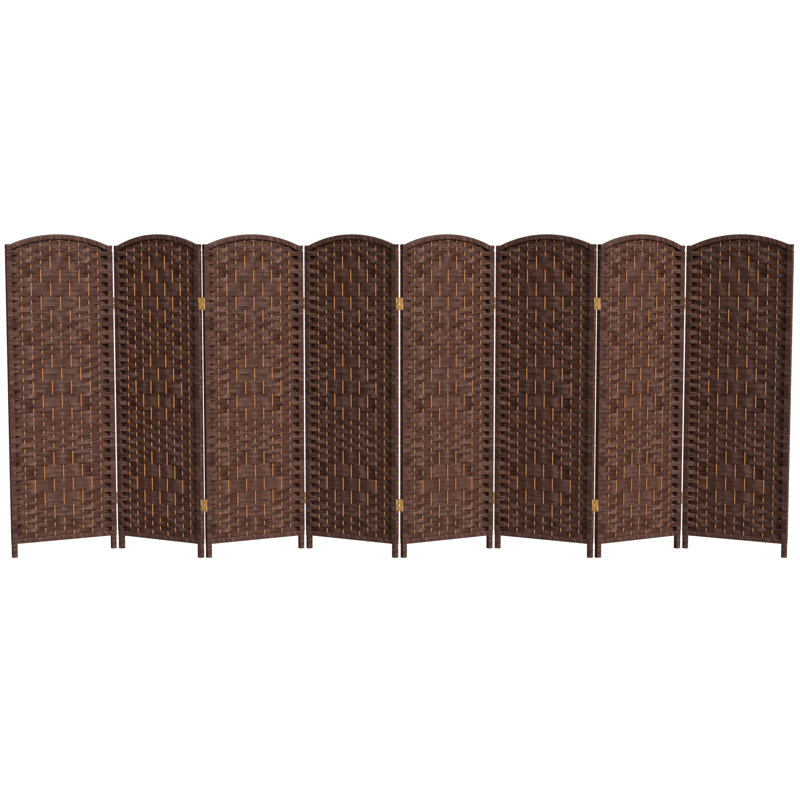 Paravent Short Diamond Weave, 8, 4 pi, Café noir