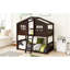 Lit superposé simple au dessus d'un lit simple avec échelle, lit en bois-1028714893