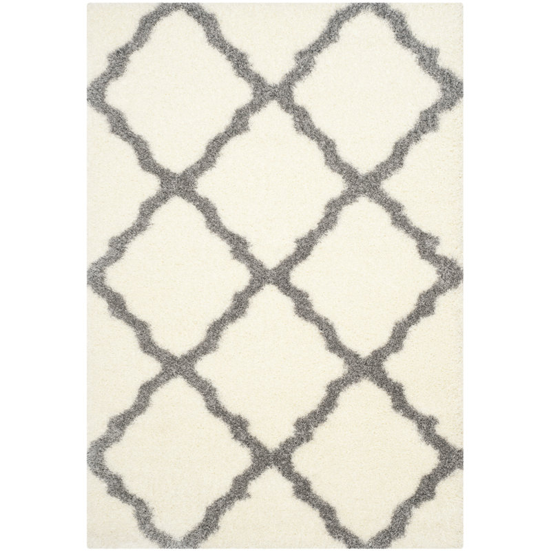 Tapis gris / ivoire Bertl, Rectangle 5 pi 3 po x 7 pi 6 po