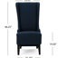 Chaise de salle à manger contemporaine à haut dossier avec ailes, revêtement bleu marine, pieds en bois de bouleau, l 23,9 po x P 29,49 po et h 46 po, base chic