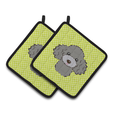 Cuisinier poignée caniche caroline trésors Checkerboard