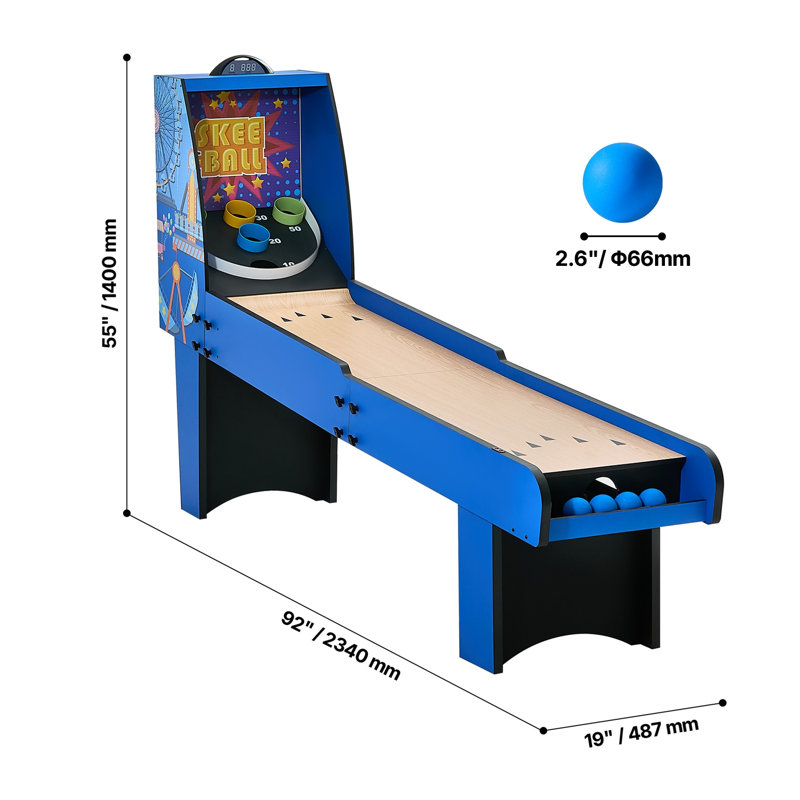 Table de jeu d'arcade de 8 pi avec marqueurs électroniques, son et retour automatique de balle pour salle de jeu à domicile VEVOR