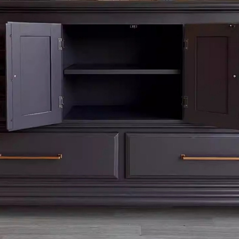 Buffet grande capacité en bois massif noir