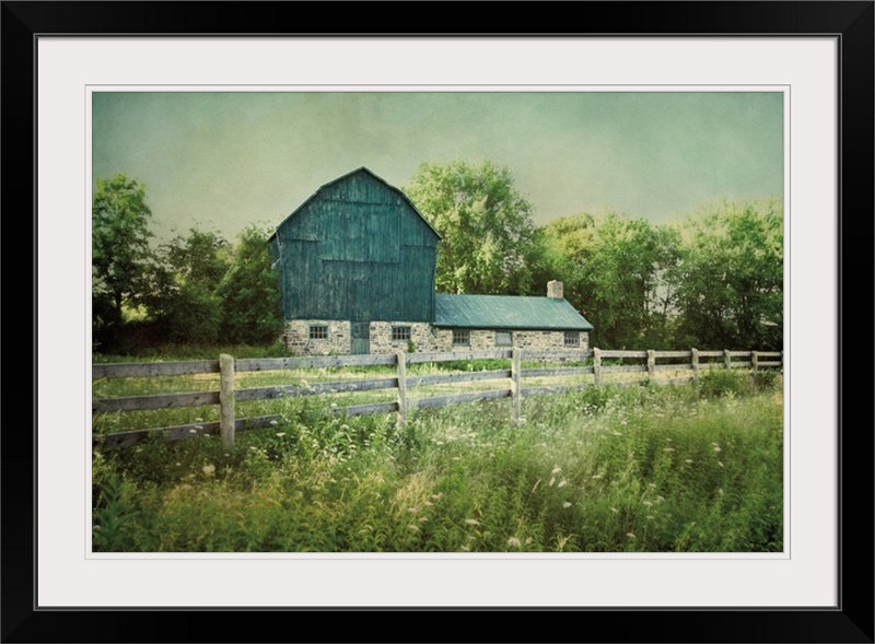 Impression photographique « Blissful Country III », H 28 po x l 38 po x P 1 po, Cadre noir