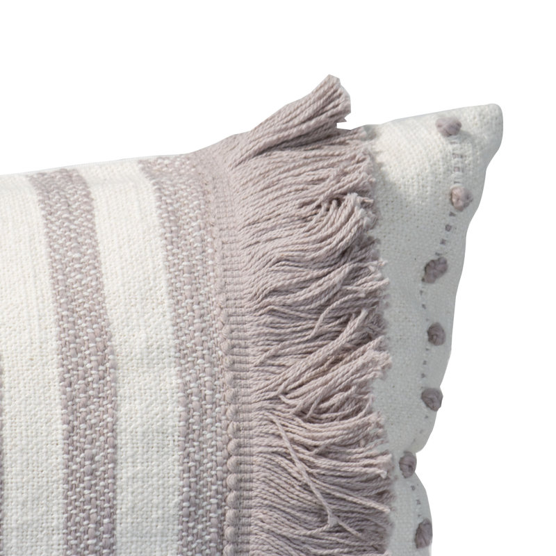 Fringed Cotton Throw Pillow