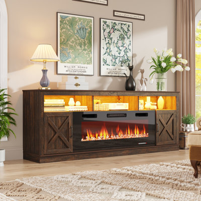 Zev Storage Credenza with Fireplace Included