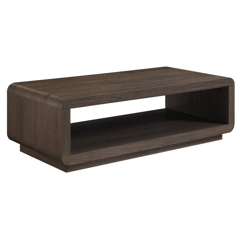 Lonni 47" Wide Rectangular Coffee Table in Brown Oak, Brown