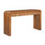 Console rustique avec façade de tiroir cannelée, table d'entrée avec coins incurvés et pieds épais, table de canapé robuste pour le couloir et le salon-910571835