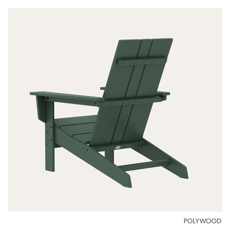 28.7" W High-Density Polyethylene Adirondack Chair, Green